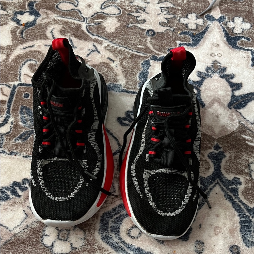 Kids Black and Red Sneakers